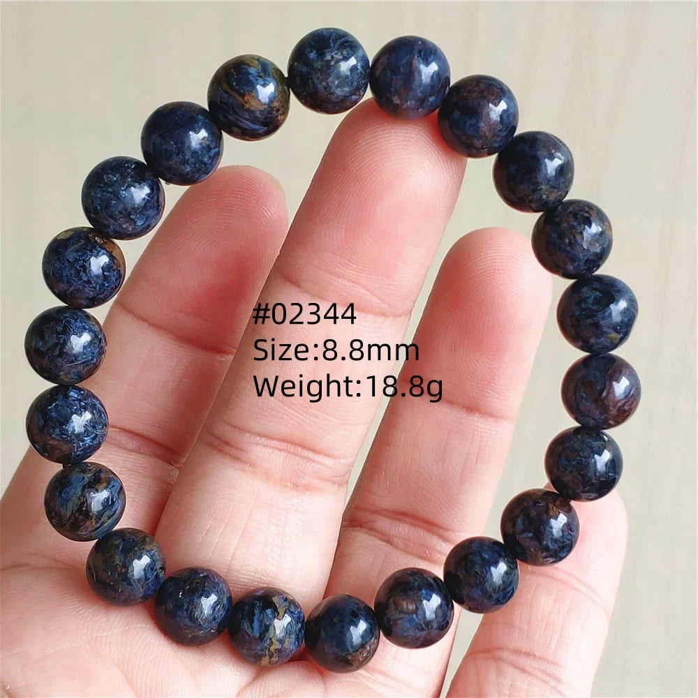 Natural Blue Pietersite Bracelet Women Men Beads Round Beads Chatoyant Cat Eye Fire Pietersite Namibia AAAAAA