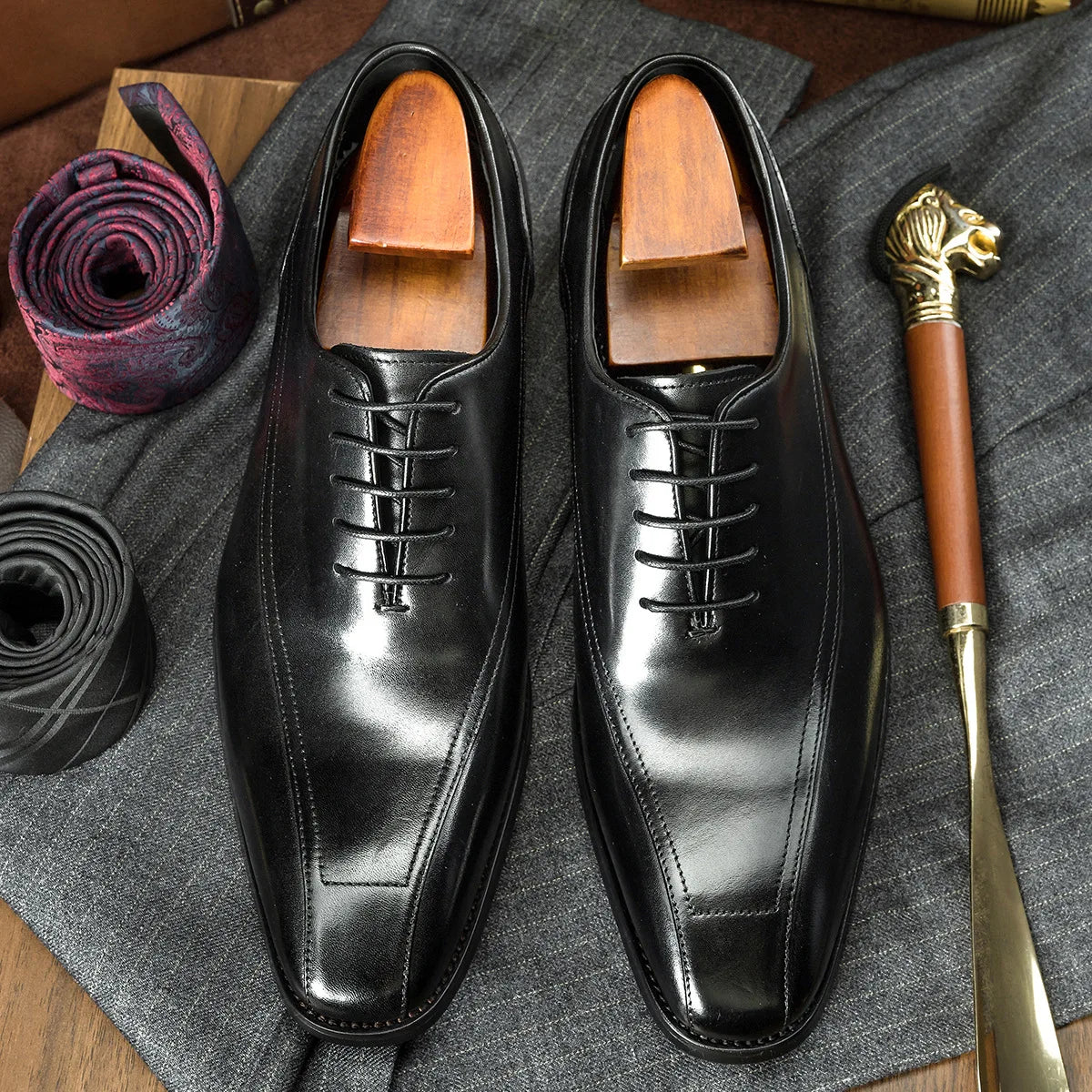 Italian Mens Calf Leather Oxfords Dress Business Shoes - 2025 New Arrival Popular Office Formal Shoes for Parties And Weddings