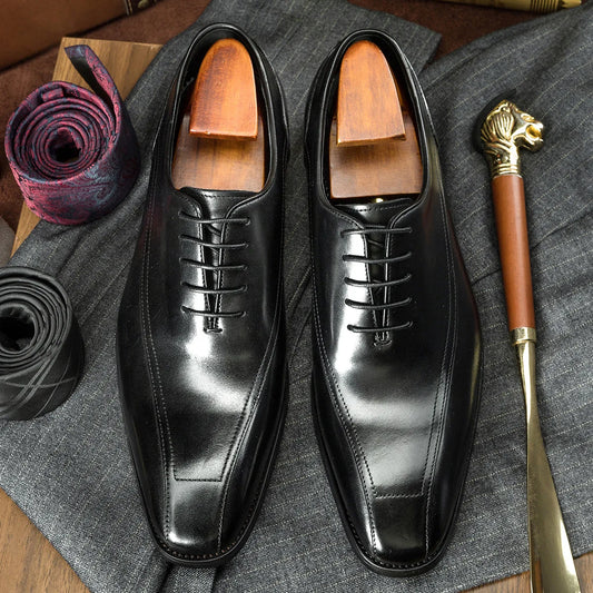Italian Mens Calf Leather Oxfords Dress Business Shoes - 2025 New Arrival Popular Office Formal Shoes for Parties And Weddings