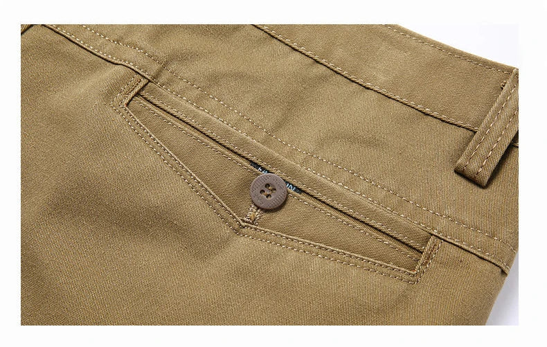 Men's Office-Ready 100% Cotton Casual Business Pants Autumn Thickened Summer Thin Solid Color Quick-Drying Work Trousers GOZBKF