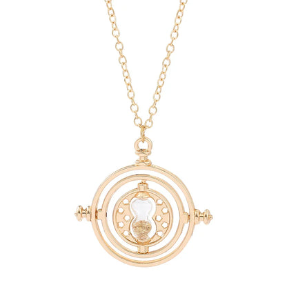 New Harried Time Necklace Timer Hourglass 360 Rotatable Potters Cosplay Props Astronomical Time Converter Magic School Fans Gift