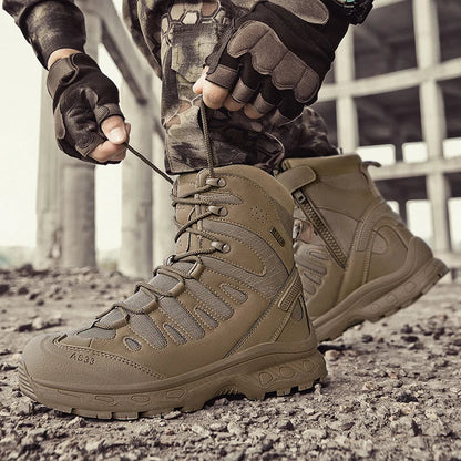 Men Tactical Boots Lace Up Brand Ankle Hiking Shoes Desert Work Boot Waterproof Size Plus Unisex Climbing Shoes
