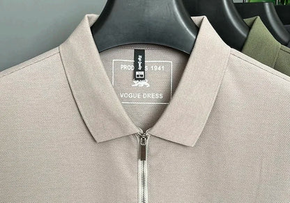 High end brand pony embroidered short sleeve polo shirt unique trend half zipper luxury Paul T-shirt designer's new men's wear