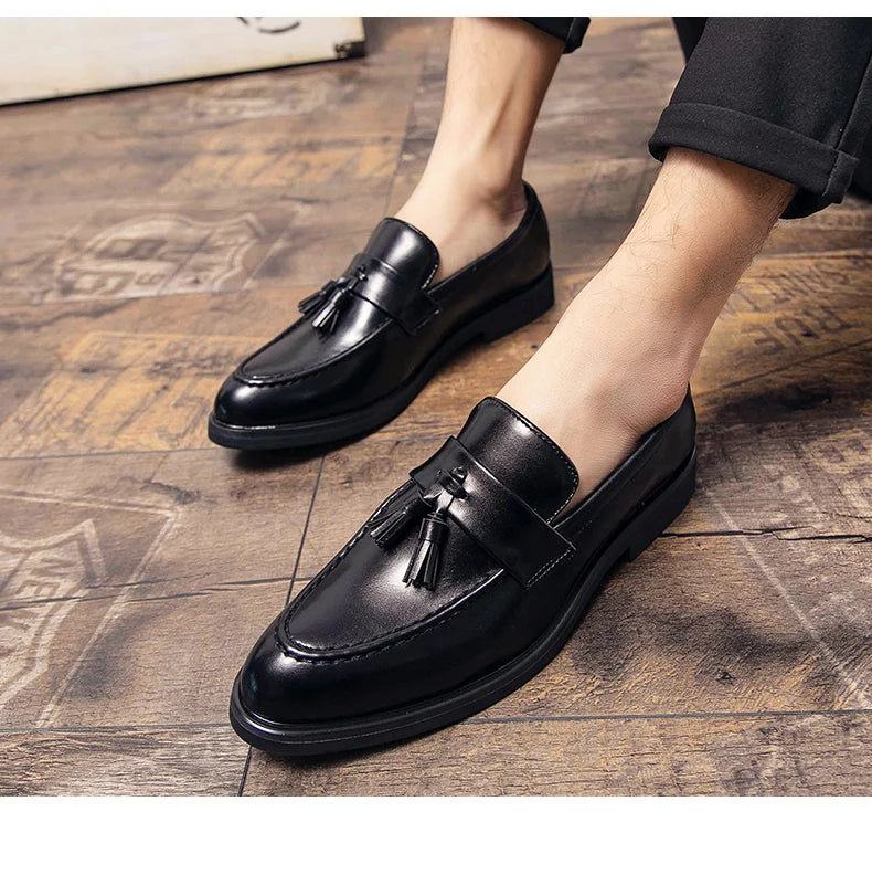 Tassel Wedding Leather Shoes Men Classic Formal Leather Loafers Male Dress Casual Business Shoes For Men Social Brogues Shoes