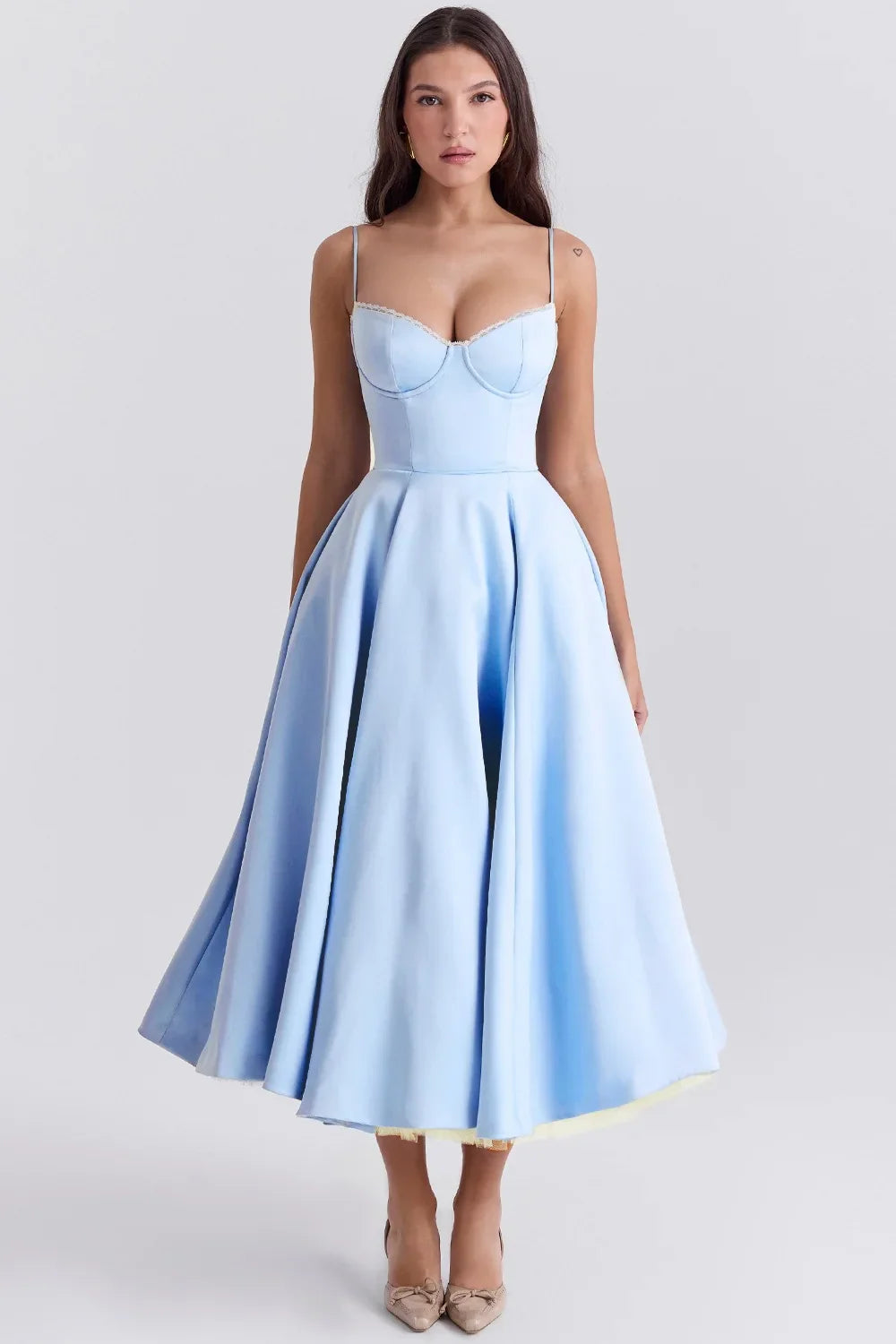 Summer Long Evening Dress Elegant 2025 New Arrivals Spaghetti Strap Corset Bustier Dress Satin Prom Dress Women