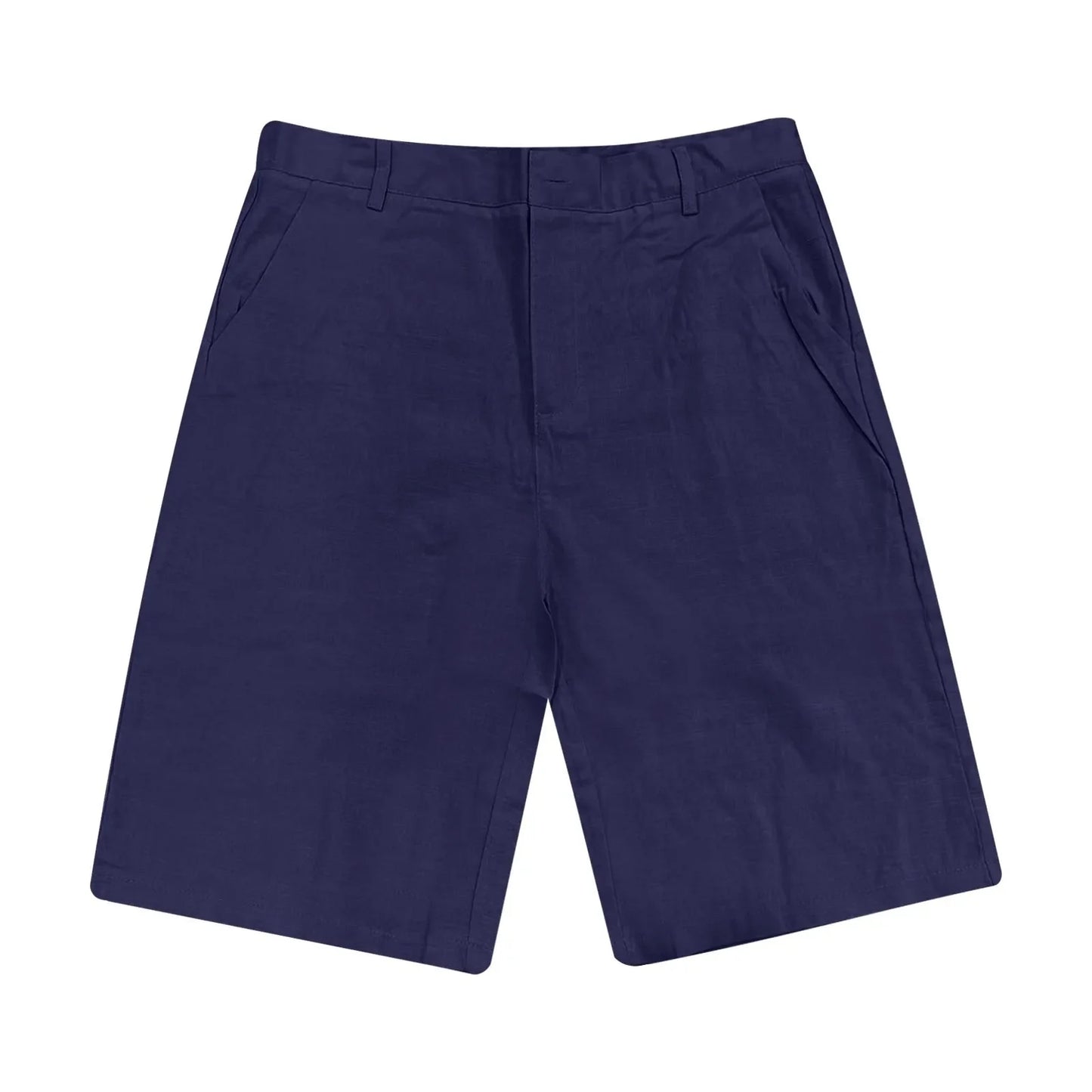 2025 Summer Cotton Linen Shorts for Men Solid Casual Button Pocket Beach Shorts Men's Comfortable Simple Vacation Leiture Pants