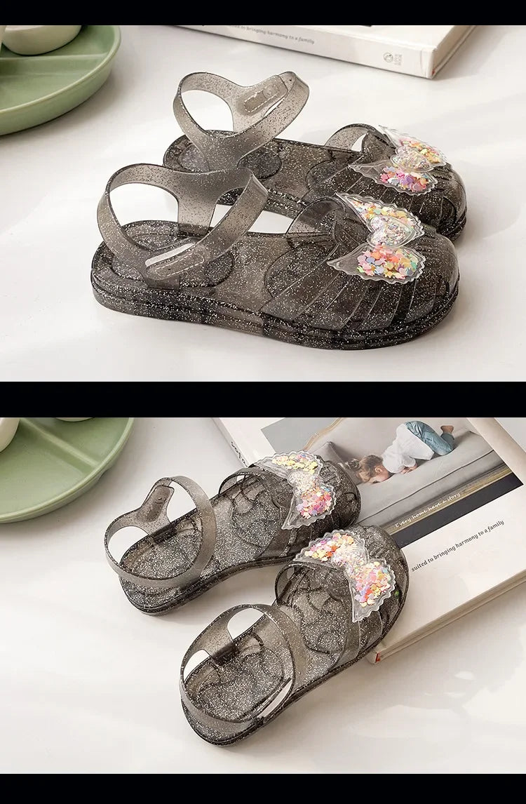 2025 New Summer Children's Sandals Little Princess Shoes Girls Sandals Baby Jelly Shoes Girls Beach Shoes