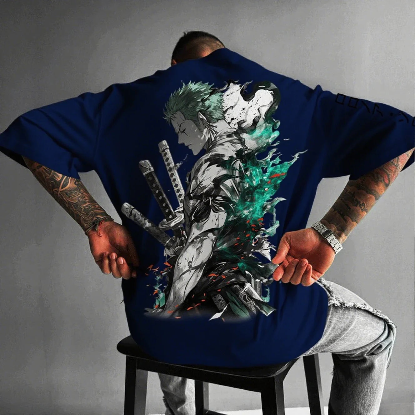 One Piece Zoro Anime Men's Short Sleeve T-shirt New Summer Cotton Streetwear Casual Top Graphic Tee Oversized Y2k Clothes Unisex