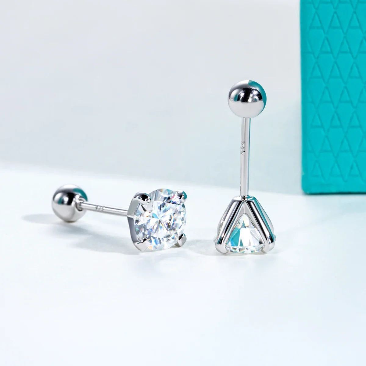 1ct D Color Moissanite Classic Earring 925 Sterling Silver 18K Plated Stud Earrings for Woman Fine Jewelry Wholesale