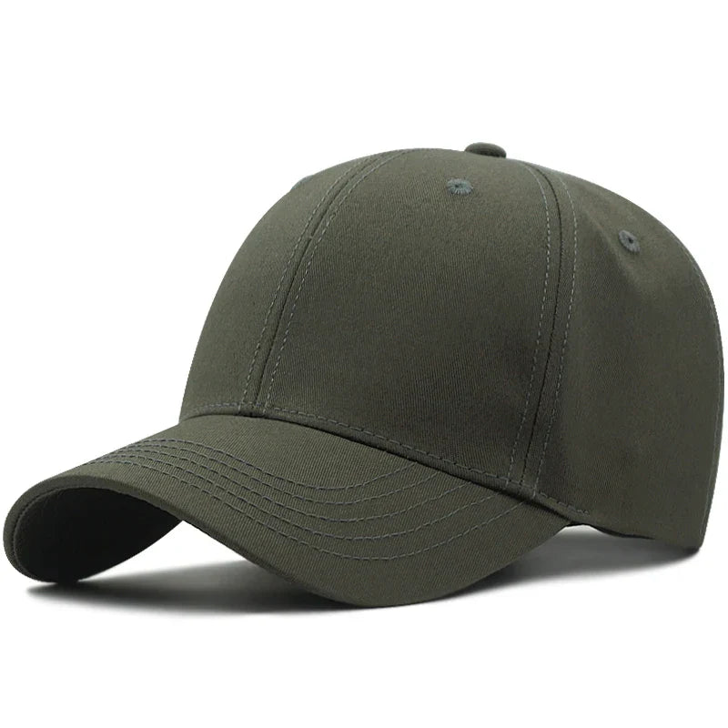 Hard Cotton Big Size Baseball Hat Woman Solid Color Sun Cap Hiphop Man Plus Size