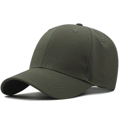 Hard Cotton Big Size Baseball Hat Woman Solid Color Sun Cap Hiphop Man Plus Size