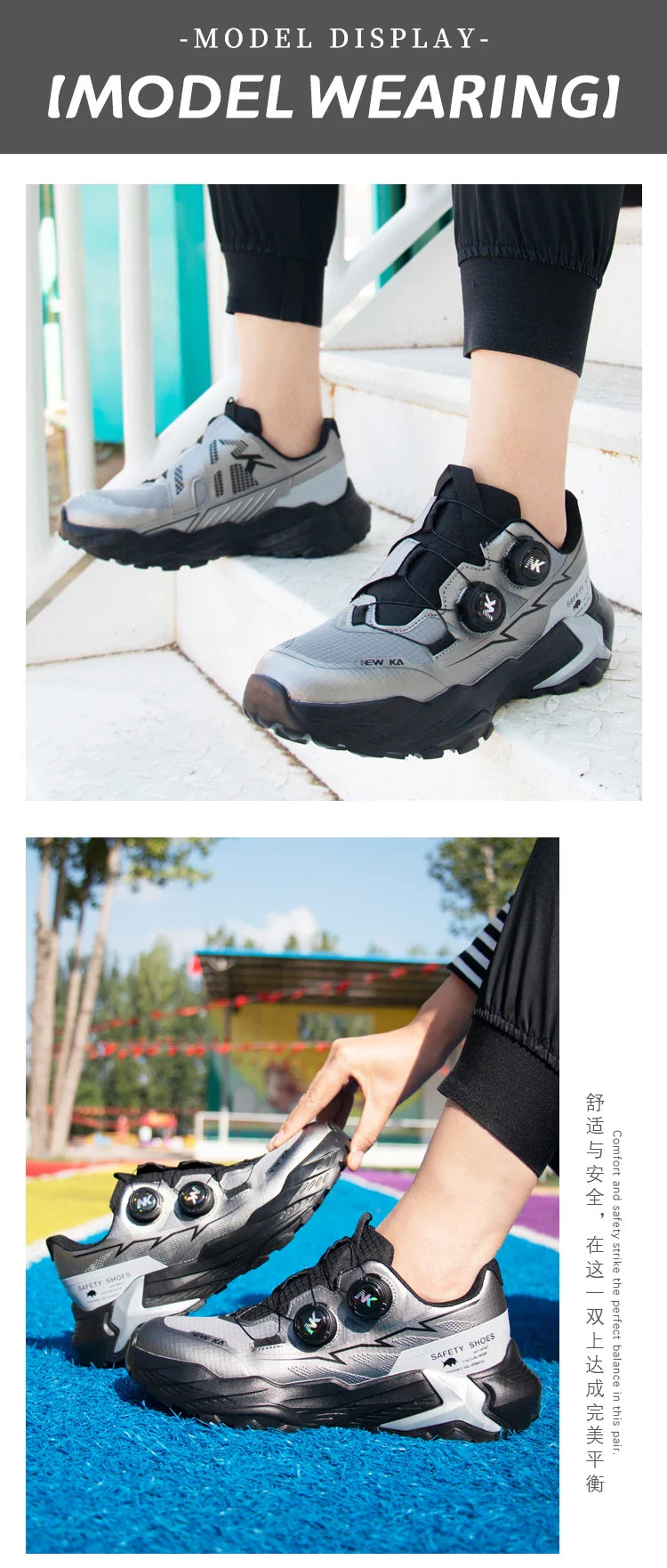 New Four-Season Safety Work Shoes, Steel Toe Anti-Smash & Anti-Penetration, Quick-Turn Buckle, Tech-Style Lightweight Wear-Resis