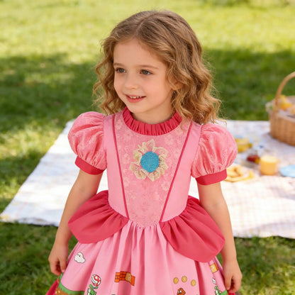 Summer Girls Princess Dress Vedio Game Movie 2026 New Girl Peach Dressup Ball Gown birthday Costume Kid Cute Clothing 2-10Y