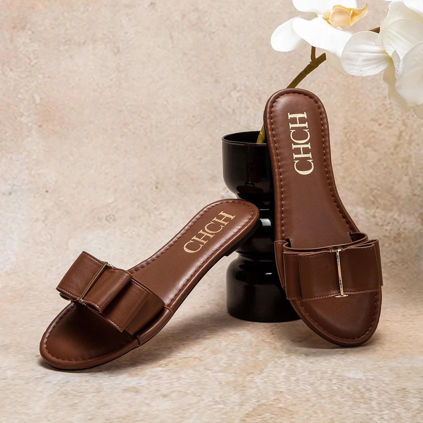 Women's Flat Shoes New Summer Bow Casual Slippers Black Commuting Women's Shoes