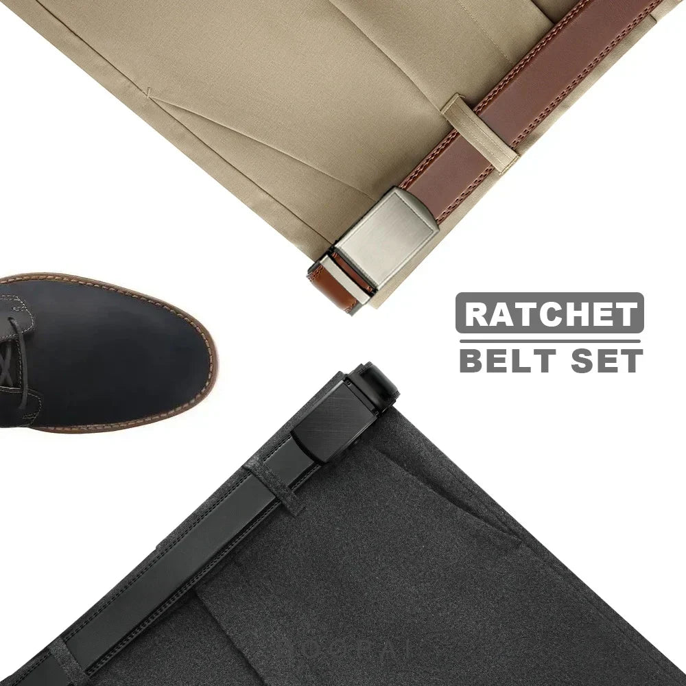 Mens Leather Belt Multiple Colors Automatic Available Belts Leisure Fashion Ratchet Belts for Men Pants Waistband
