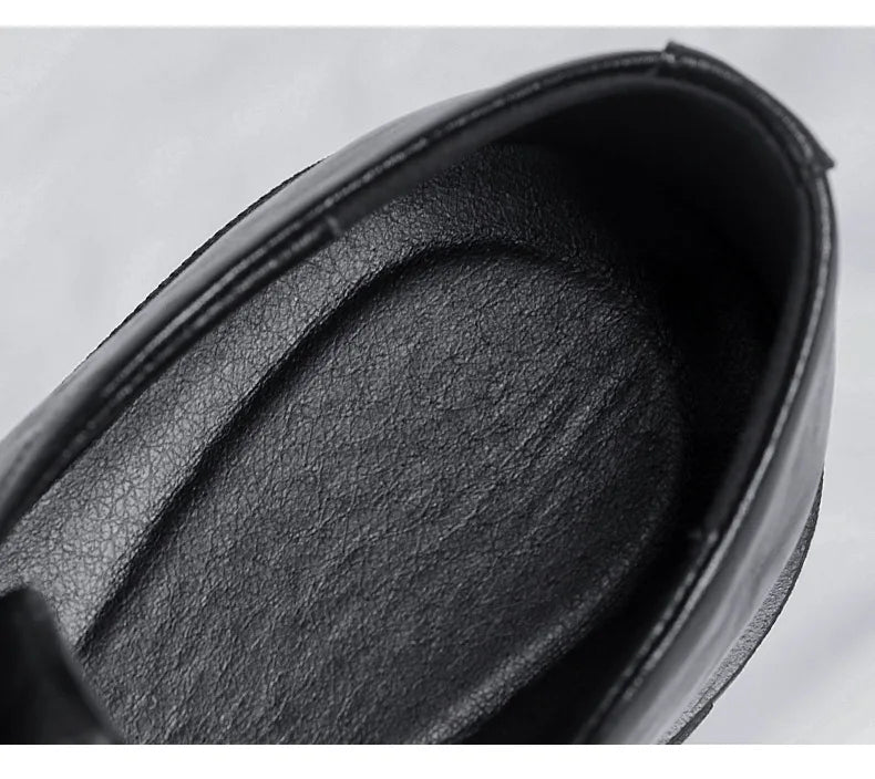 5 8 10 Cm Heel Shoes Men Fashion Casual Cow Leather Men's Dress Shoes British Breathable Groom Platform Wedding Shoes Male
