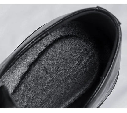 5 8 10 Cm Heel Shoes Men Fashion Casual Cow Leather Men's Dress Shoes British Breathable Groom Platform Wedding Shoes Male