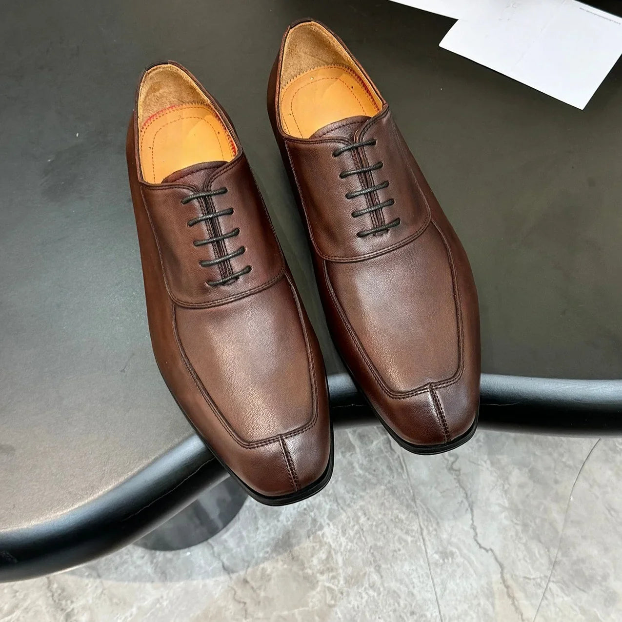 Men's Premium Genuine Leather Dress Shoes Couple Wedding Gifts Ultra-Durable Comfortable Stylish Formal Footwear Accessory