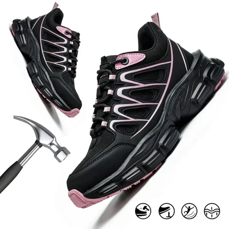Size 35-42 Women Work Safety Shoes With Steel Toe, Female Sneakers Smash-proof Puncture-proof, Waterproof Safety Working Boots