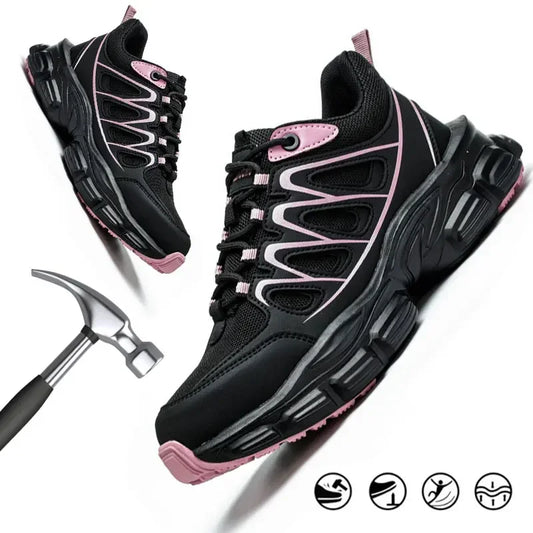 Size 35-42 Women Work Safety Shoes With Steel Toe, Female Sneakers Smash-proof Puncture-proof, Waterproof Safety Working Boots