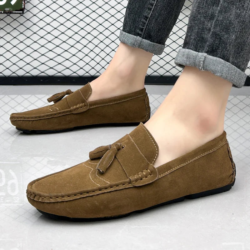 Loafers Men Casual Shoes Tassel Brogue Shoes Men Loafers Moccasins Breathable Slip on Big Size Driving Loafers for Men Shoes