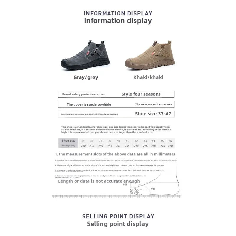 Labor protection shoes with steel toe caps, anti smashing and anti stabbing welding shoes, anti slip and wear-resistant shoes