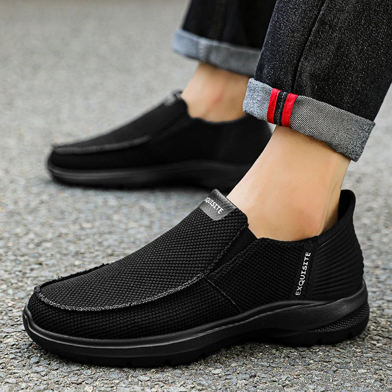 New Summer Breathable Canvas Shoes Men Loafers Slip On Sneakers Fashion Casual Men Shoes Lightweight Flats Men Driving