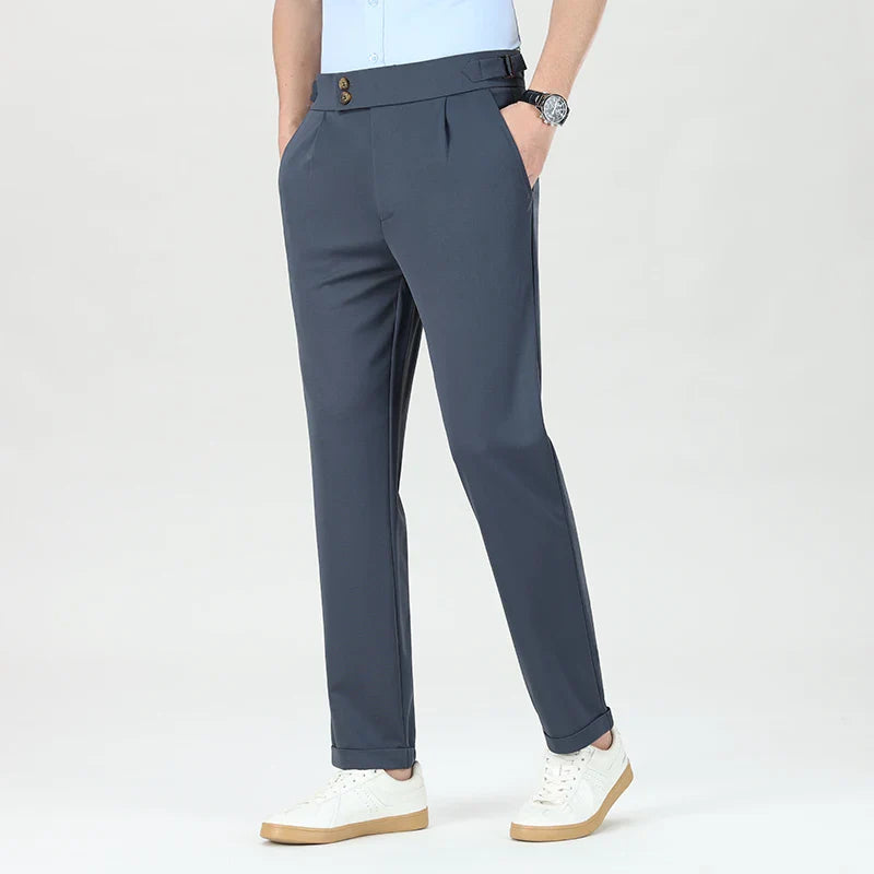 Quality Mens Business Casual Pants Elastic Dress Pants Stretch Golf Pants Black Grey Beige Summer Spring Pants