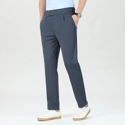 Quality Mens Business Casual Pants Elastic Dress Pants Stretch Golf Pants Black Grey Beige Summer Spring Pants