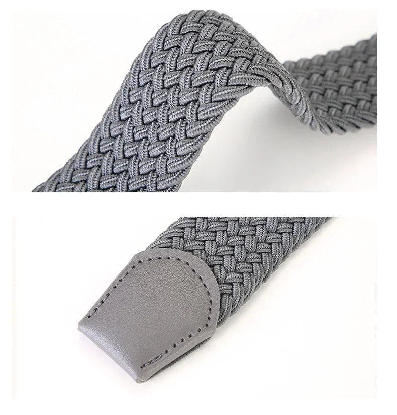 Stretch Canvas Pin Buckle Trouser Belts Plus Large Size 130 140 150cm Elastic Woven Belt Casual Women Men's Punched Waist Straps