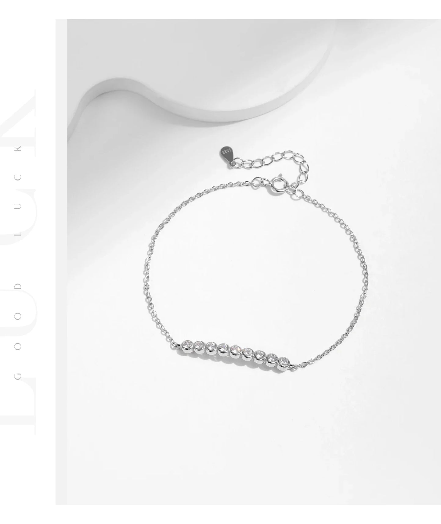 D Color Moissanite 925 Sterling Silver Simple Bracelet Round Lab Diamond Chain Link Jewelry For Women Luxury Wedding Gift
