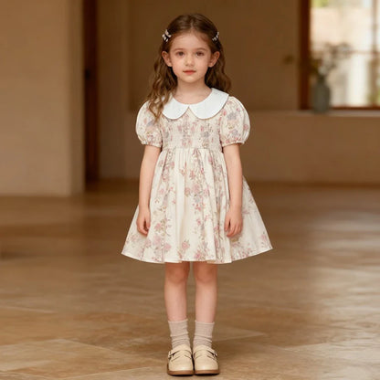 Sweet Princess Dress European and American Style Summer New Flower Printed Children's Clothing Girls Dresses