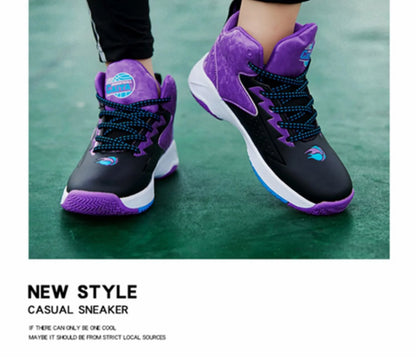 Children Sports Shoes Waterproof Low-top Sneakers Kids Basketball Shoes Boys Lace-up Non-slip Shoes for Running Durable Sneakers