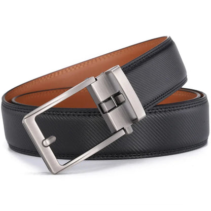 Unisex Click Belts for Men Luxury Brand Designer Fashion Automatic Buckle Genuine Leather Men's Belt Male Jeans Waist Strap Blue