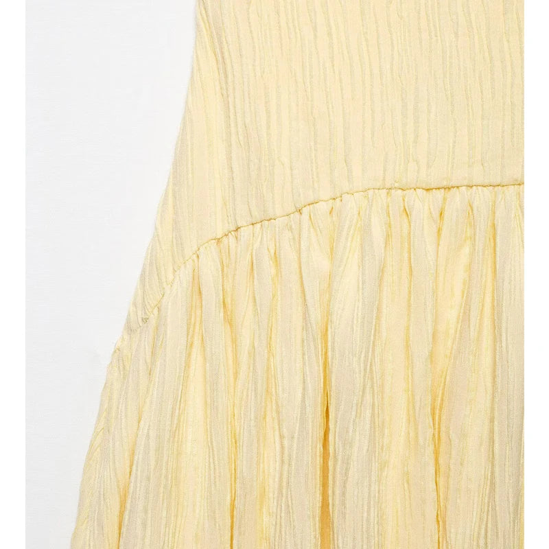 Pleated Slip Midi Dress Woman Elegant Party Long Dresses for Women Casual Women's Summer Dress Straps Beach Female Dress