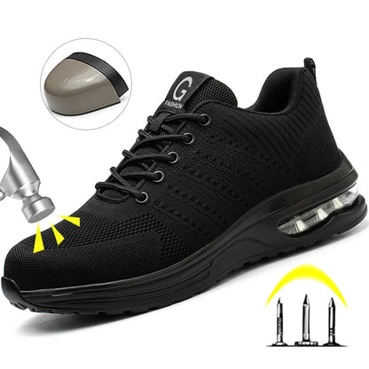 Men Steel Toe Security Protection Shoes Anti-Smash Puncture-Proof Work Shoes Wear-Resistant Construction Shoes Safety Shoes