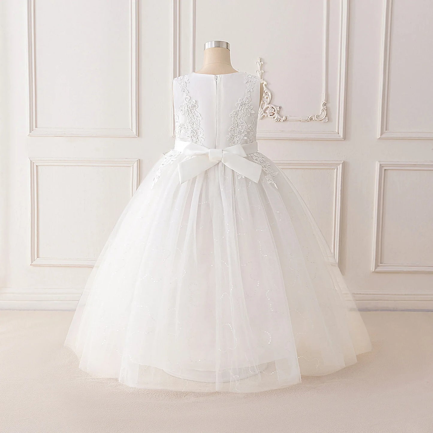 Summer Flower Baptism Bridesmaids Girls Dress Tulle Wedding Birthday Princess Party Dress Girls Graduation Evening Kids Clothing