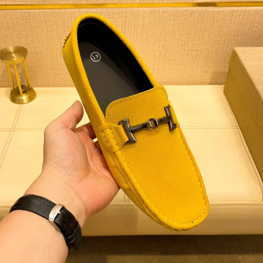 Suede Men Casual Shoes Lazy Shoes Male Breathable Slip-on Mens Driving Flat Shoes Comfortable Boat Shoe Loafers Moccasins