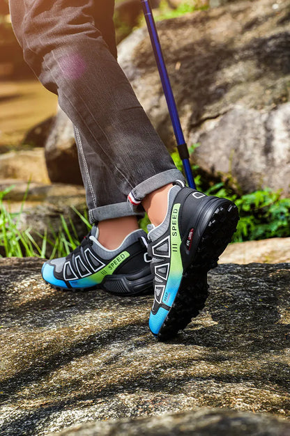 Men‘s Waterproof Hiking Shoes Outdoor Trainers Lace-up Climbing Shoes Women Trekking Sneakers Anti-slip Hunting Tactical Sneaker