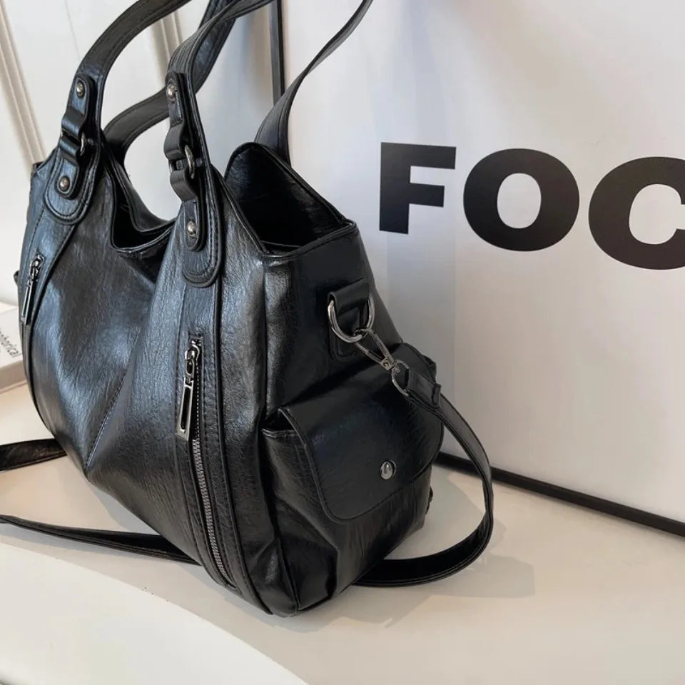 Daily Business Commuting Large Capacity Tote Hand Bags Soft Pu Leather Shoulder Bags for Women Zipper Women's Handbags Quality