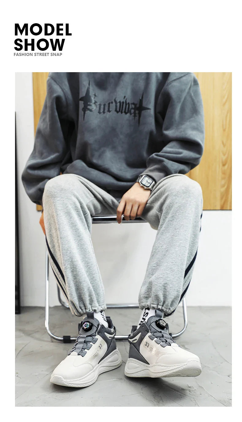 Tênis Masculino com Fivela Rotativa Confortável Antiderrapante Cadarço Durável para Atividades ao Ar Livre