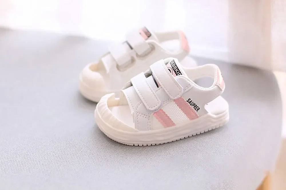 PU Leather Summer Sandals For Children 2024 Trend Fashion Boys Girls Beach Shoes Anti-slippery Soft-soled Toddler Shoes Footwear