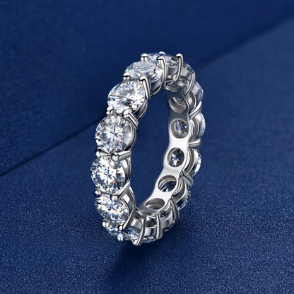 Personalized Moissanite Full Eternity Bands 925 Sterling Silver Ring For Women Girl Fine Jewelry 5mm 3mm D Moissanite Ring