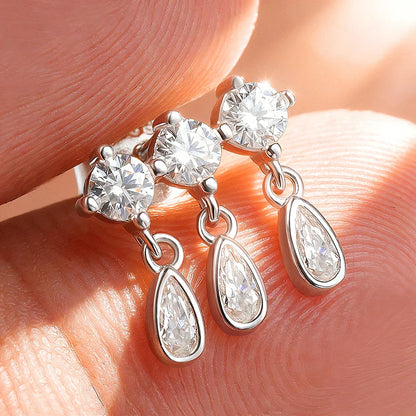 Pear Cut Full Moissanite Drop Earrings for Women Sparkling Luxury Quality Jewelry Wedding Party S925 Sterling Silver