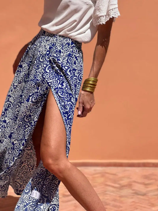 Women's High-Slit Midi Skirt