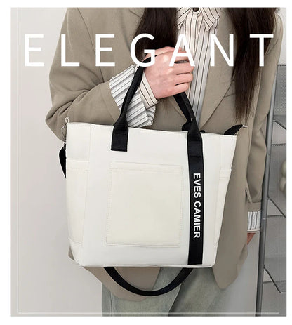 Nylon Fabric Shoulder Bag Casual Large Capacity Versatile Crossbody Bag Daily Commuting Tote Bag