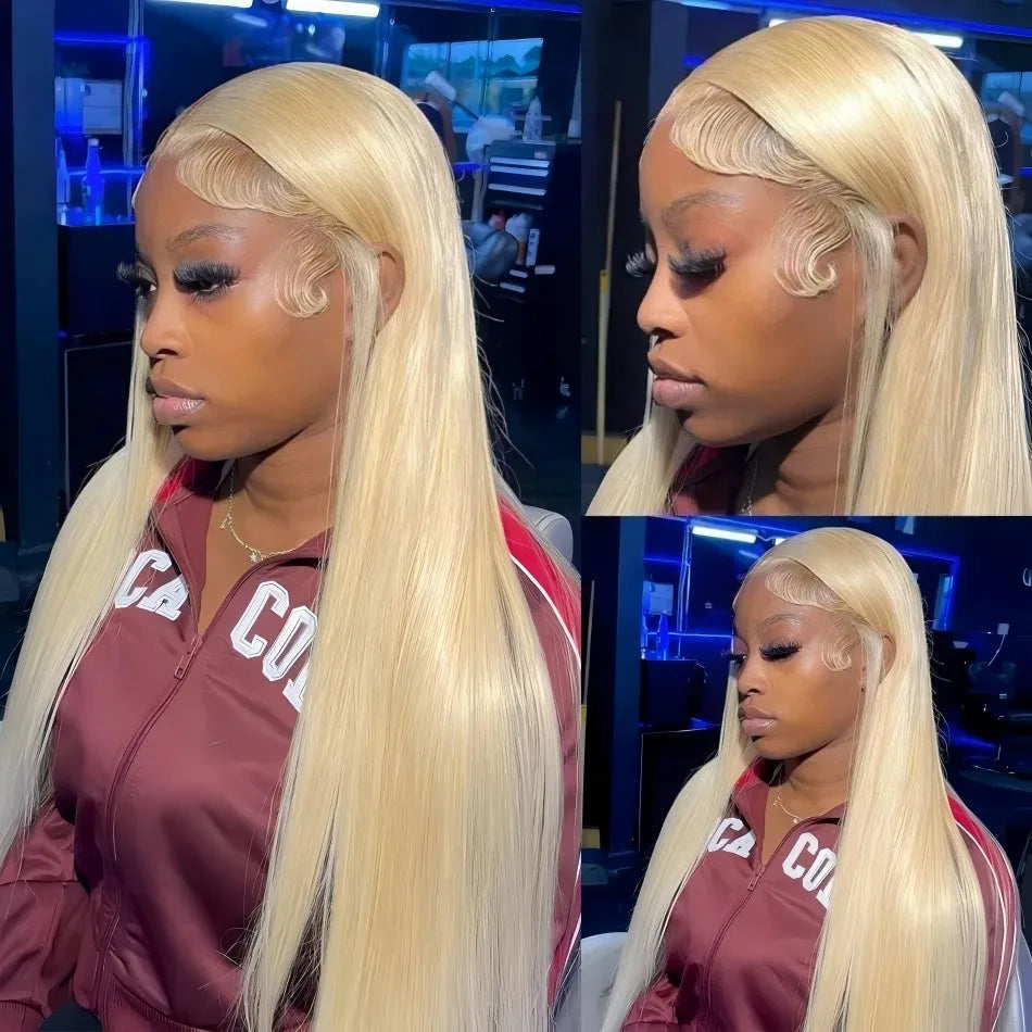 Straight Human Hair Wigs 613 Blonde 13X6 Hd Lace Frontal Wig 220 Density 13X4 Lace Front Wigs Human Hair 38 Inch Pre Plucked Wig