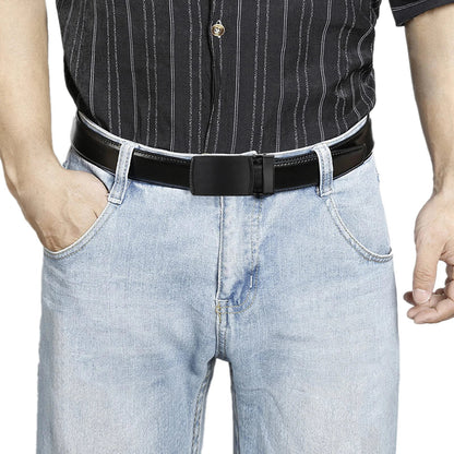 High-quality men's leather Belt Comfort Click Belt automatic buckle flip Belt convenient, business casual golf Ratchet Belt, Chr