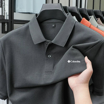 High end brand polo shirt letter printed men's short sleeved 100% cotton comfortable breathable casual 2026 summer new T-shirt