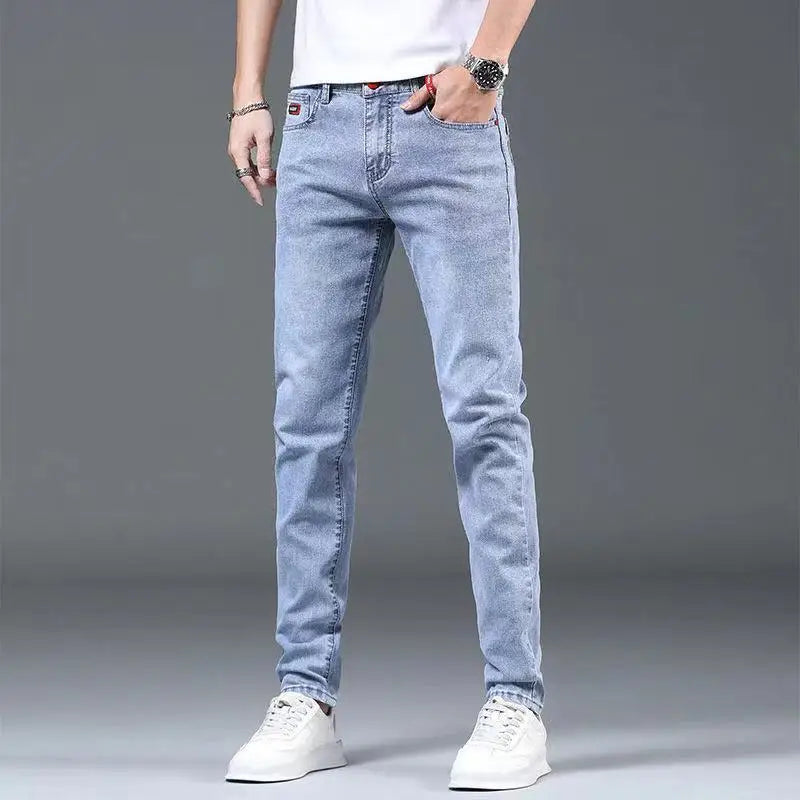 Luxury Summer Designer Korean Classic Streetwear Cowboy Pants for Men Fashionable and Comfortable Boyfriend Skinny Jeans Men